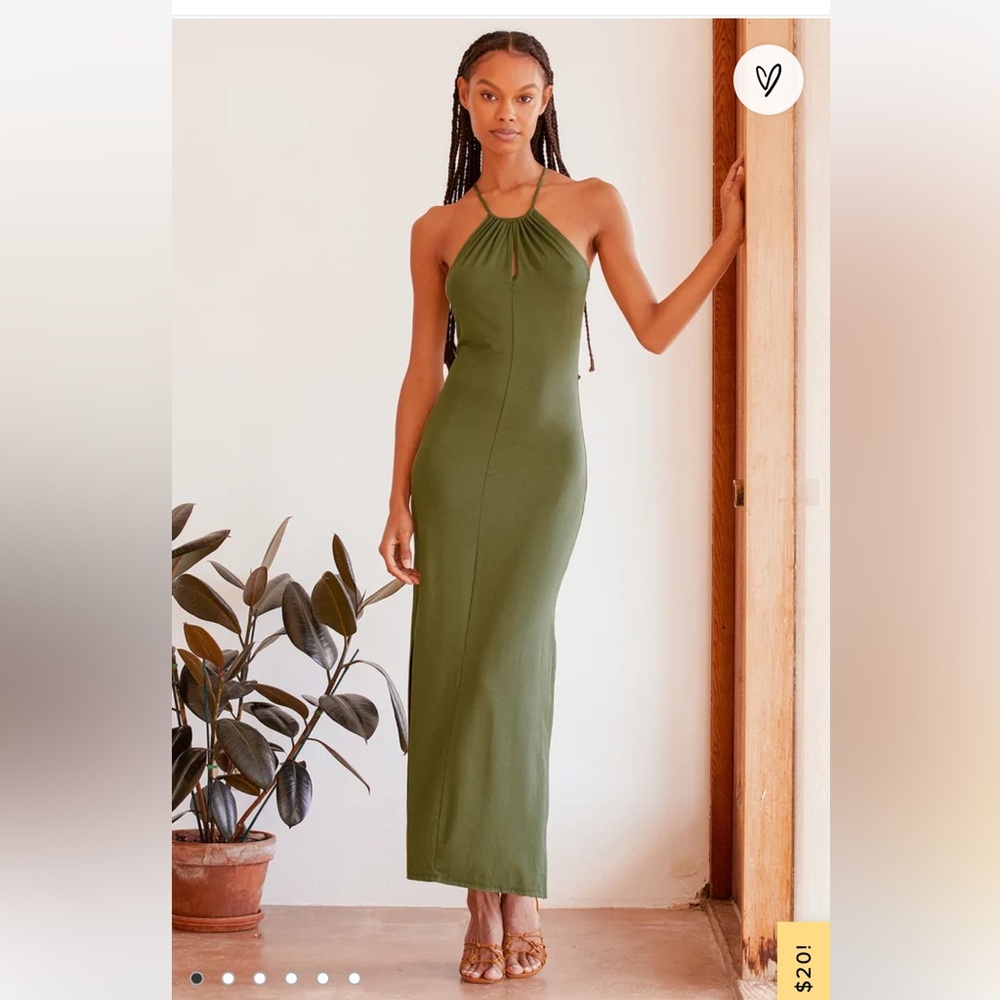 Lulu’s Casual Days Olive Green Sleeveless Maxi Dress